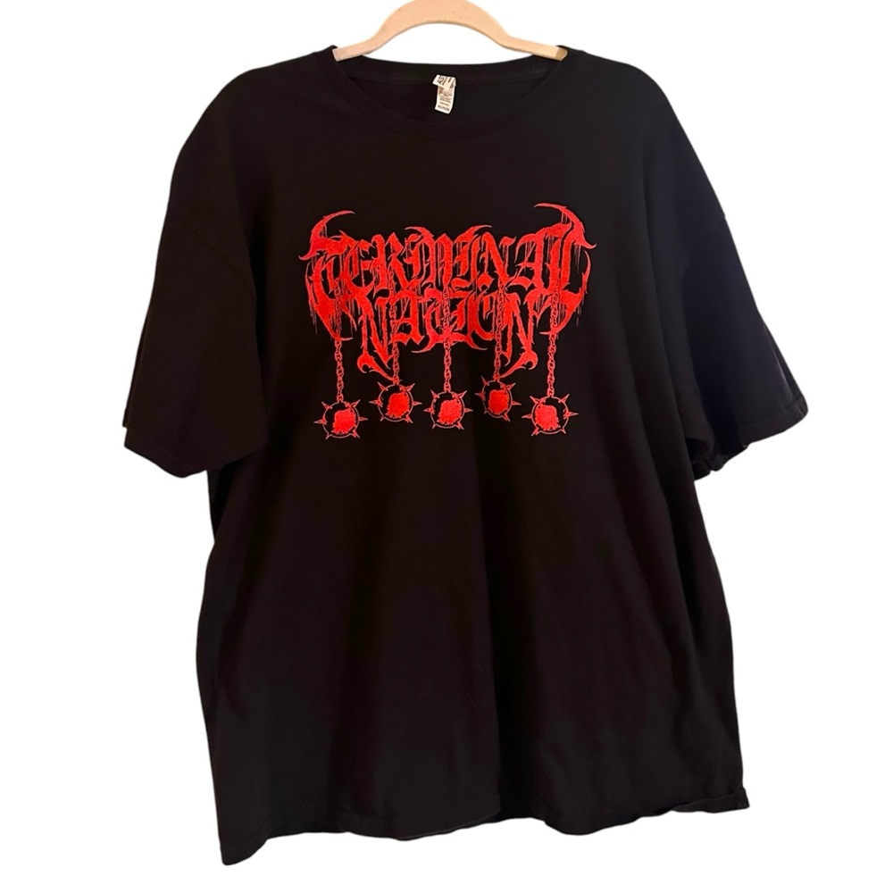 Black and Red Terminal Nation Little Rock Fight Metal T-Shirt 2XL